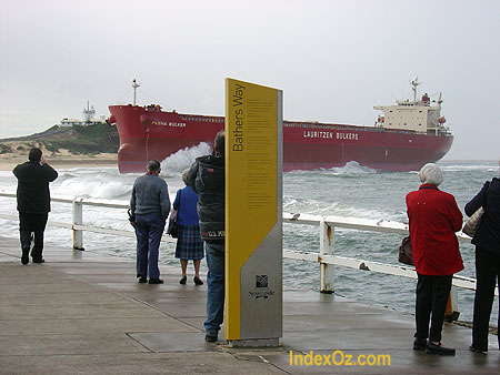 coal ship beached on newcastle beach