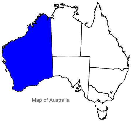 Map Of Australia. Western Australia Map - WA